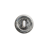 Domed Plastic Shank Back Button - White and Metallic Silver Faceted - 24L/15mm
