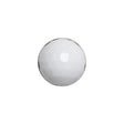 Domed Plastic Shank Back Button - White and Metallic Silver Faceted - 24L/15mm