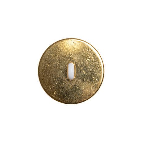 Domed Plastic Shank Back Button - White and Metallic Gold Faceted - 32L/20mm