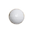 Domed Plastic Shank Back Button - White and Metallic Gold Faceted - 32L/20mm