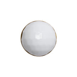 Domed Plastic Shank Back Button - White and Metallic Gold Faceted - 32L/20mm