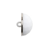 Domed Plastic Shank Back Button - White and Metallic Silver Faceted - 32L/20mm