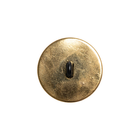 Domed Plastic Shank Back Button - Black and Metallic Gold Faceted - 32L/20mm