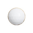Domed Plastic Shank Back Button - White and Metallic Gold Faceted - 36L/23mm