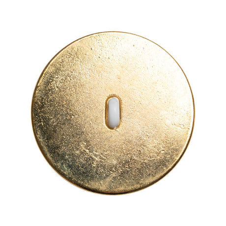 Domed Plastic Shank Back Button - White and Metallic Gold Faceted - 44L/28mm