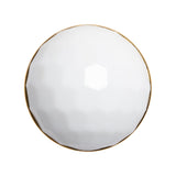 Domed Plastic Shank Back Button - White and Metallic Gold Faceted - 44L/28mm