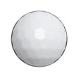 Domed Plastic Shank Back Button - White and Metallic Silver Faceted - 44L/28mm