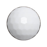 Domed Plastic Shank Back Button - White and Metallic Silver Faceted - 44L/28mm