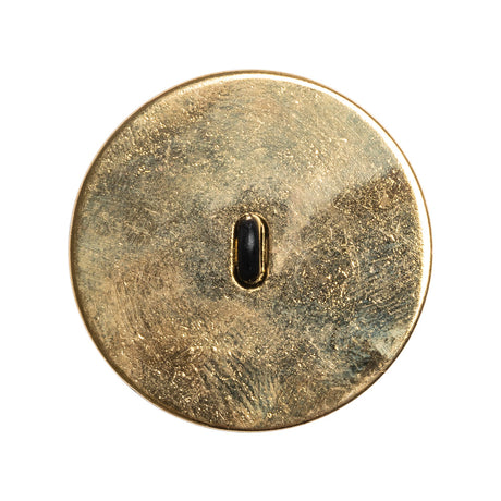 Domed Plastic Shank Back Button - Black and Metallic Gold Faceted - 44L/28mm
