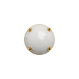 Plastic Shank Back Button - White and Metallic Gold Faceted Half Dome - 24L/15mm
