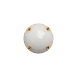 Plastic Shank Back Button - White and Metallic Gold Faceted Half Dome - 24L/15mm