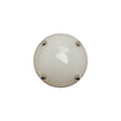 Plastic Shank Back Button - Semi-Translucent White and Metallic Silver Faceted Half Dome - 30L/19mm