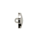 Plastic Shank Back Button - Semi-Translucent White and Metallic Silver Faceted Rounded Rectangle - 24L/15mm