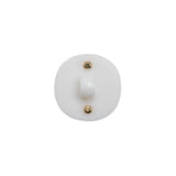 2-Piece Plastic Shank Back Button - White and Gold - 24L/15mm