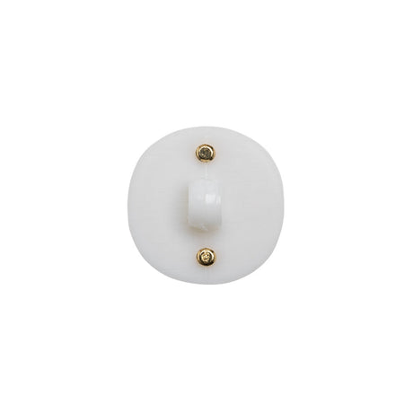 2-Piece Plastic Shank Back Button - White and Gold - 24L/15mm