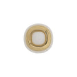 2-Piece Plastic Shank Back Button - White and Gold - 24L/15mm