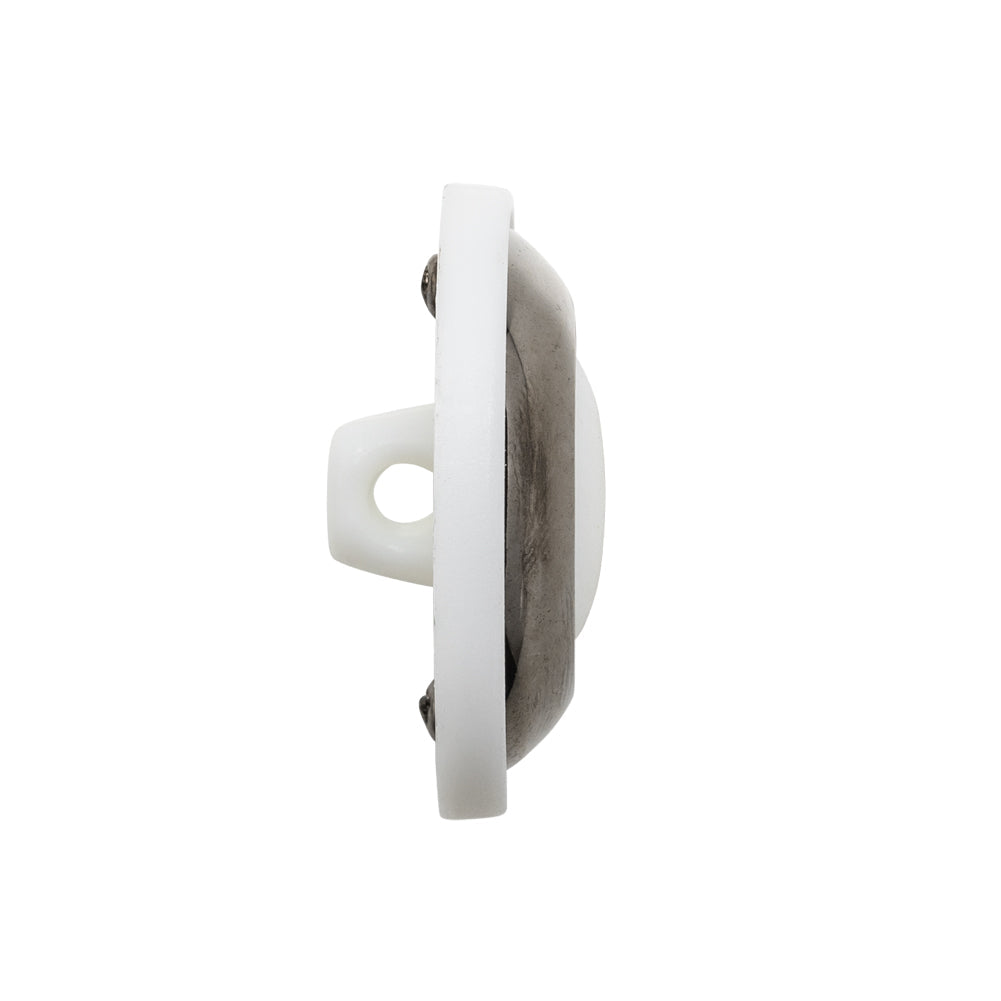 2-Piece Plastic Shank Back Button - White and Gunmetal - 40L/25.5mm