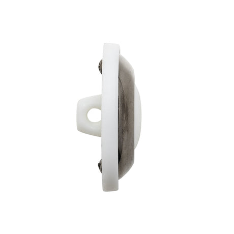 2-Piece Plastic Shank Back Button - White and Gunmetal - 40L/25.5mm