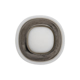 2-Piece Plastic Shank Back Button - White and Gunmetal - 40L/25.5mm