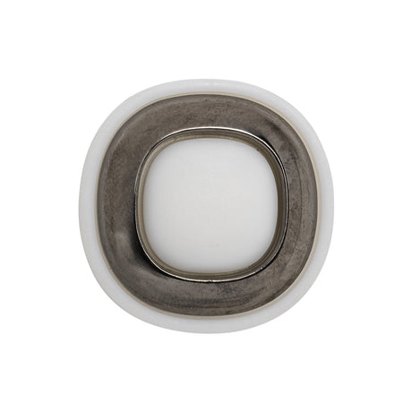 2-Piece Plastic Shank Back Button - White and Gunmetal - 40L/25.5mm