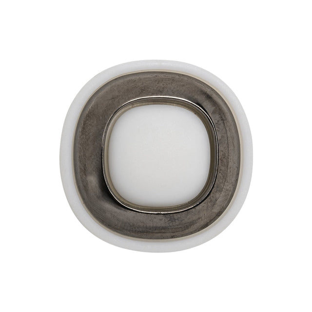 2-Piece Plastic Shank Back Button - White and Gunmetal - 40L/25.5mm