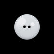 Flat Plastic 2-Hole Button - White Faceted Rim - 32L/20mm