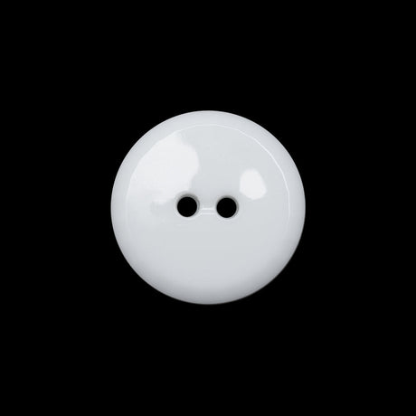 Flat Plastic 2-Hole Button - White Faceted Rim - 32L/20mm