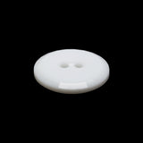 Flat Plastic 2-Hole Button - White Faceted Rim - 36L/23mm
