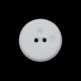 Flat Plastic 2-Hole Button - White Faceted Rim - 36L/23mm