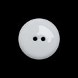 Flat Plastic 2-Hole Button - White Faceted Rim - 36L/23mm