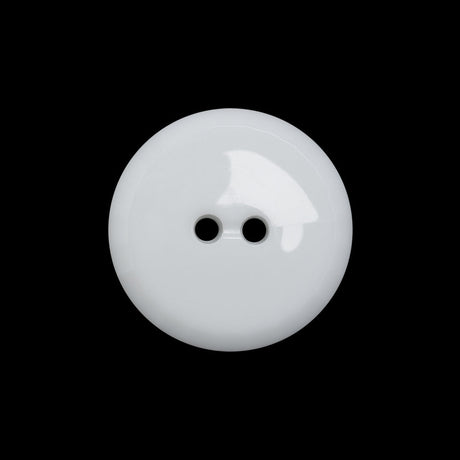 Flat Plastic 2-Hole Button - White Faceted Rim - 36L/23mm