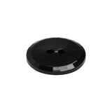 Flat Plastic 2-Hole Button - Black Faceted Rim - 36L/23mm
