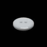 Flat Plastic 2-Hole Button - White Faceted Rim - 30L/19mm