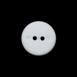 Flat Plastic 2-Hole Button - White Faceted Rim - 30L/19mm