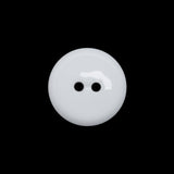 Flat Plastic 2-Hole Button - White Faceted Rim - 30L/19mm