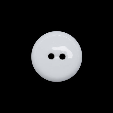 Flat Plastic 2-Hole Button - White Faceted Rim - 30L/19mm