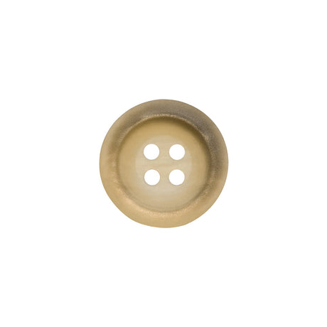 Rolled Rim 4-Hole Plastic Button - Beige and Taupe Iridescent - 24L/15mm