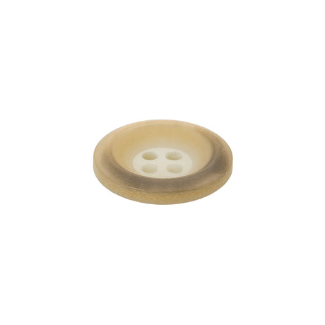 Rolled Rim 4-Hole Plastic Button - Beige and Taupe Iridescent - 28L/18mm