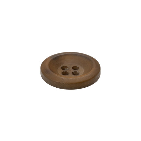 Rolled Rim 4-Hole Plastic Button - Brown Iridescent - 28L/18mm