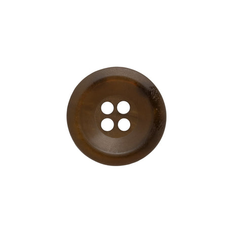 Rolled Rim 4-Hole Plastic Button - Brown Iridescent - 28L/18mm