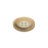 Rolled Rim 4-Hole Plastic Button - Beige and Taupe Iridescent - 32L/20mm