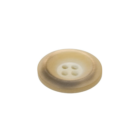 Rolled Rim 4-Hole Plastic Button - Beige and Taupe Iridescent - 32L/20mm