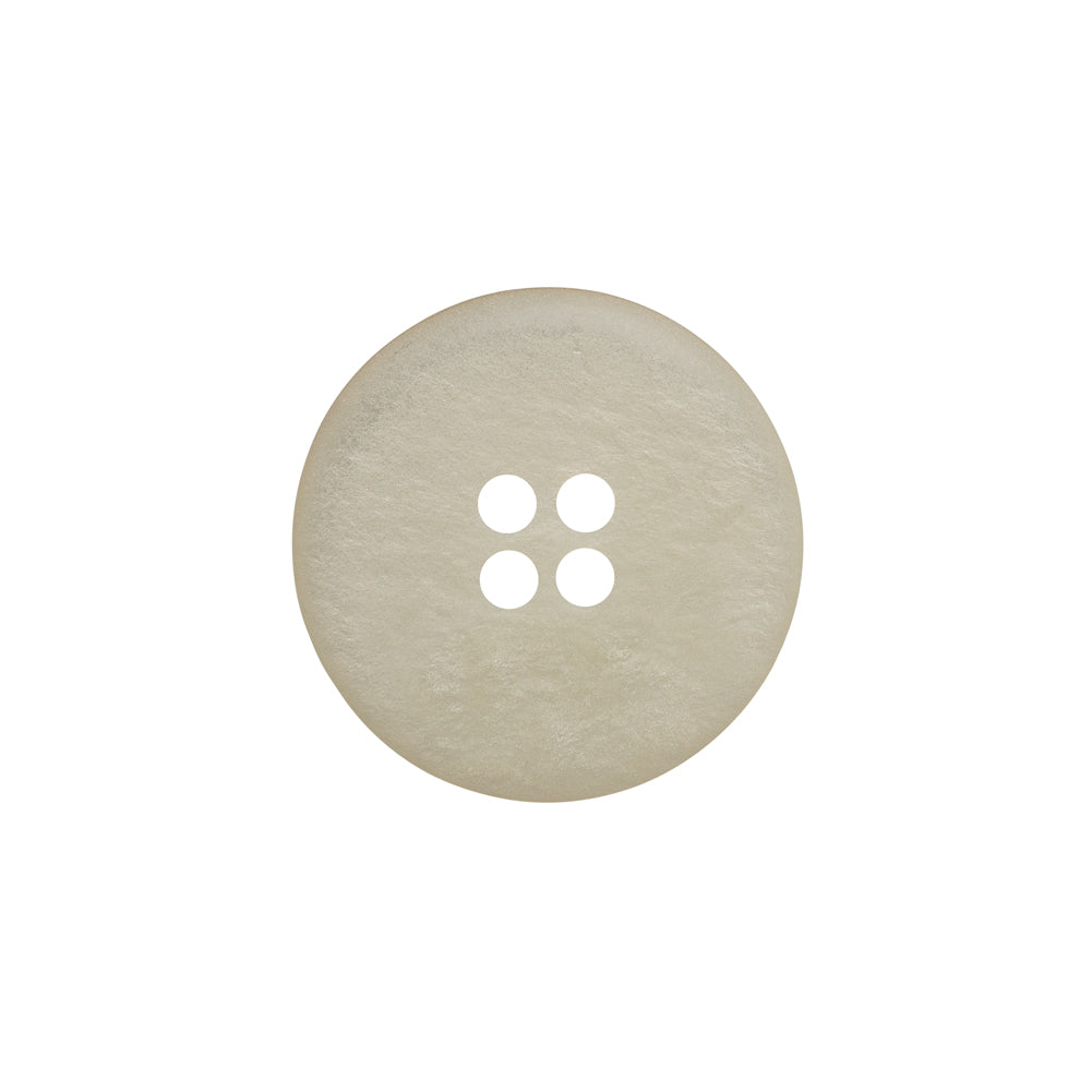 Rolled Rim 4-Hole Plastic Button - Beige and Taupe Iridescent - 32L/20mm