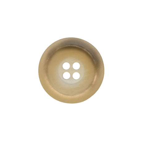 Rolled Rim 4-Hole Plastic Button - Beige and Taupe Iridescent - 32L/20mm