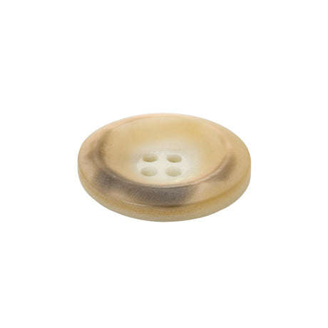 Rolled Rim 4-Hole Plastic Button - Beige and Taupe Iridescent - 36L/23mm
