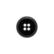Plastic 4-Hole Button - Black Dish Shaped Matte Rim - 24L/15mm