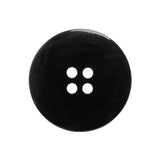 Plastic 4-Hole Button - Black Dish Shaped Matte Rim - 40L/25.5mm