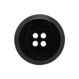 Plastic 4-Hole Button - Black Dish Shaped Matte Rim - 40L/25.5mm