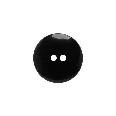 Plastic 2-Hole Button - Black Wide Matte Rim - 28L/18mm