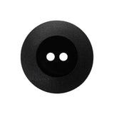 Plastic 2-Hole Button - Black Wide Matte Rim - 40L/25.5mm